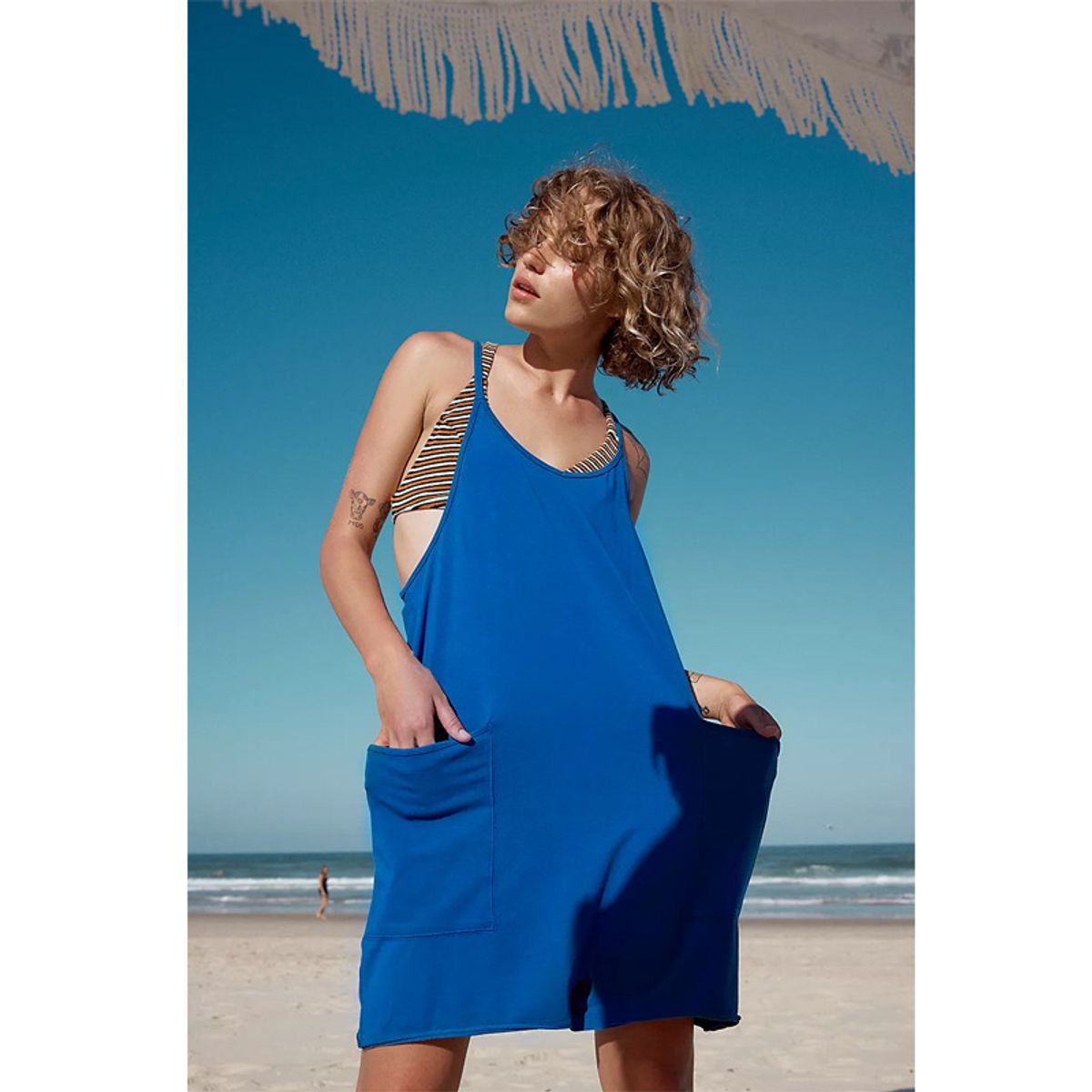 TIOZONEY - Mono Ancho con Tiras para Mujer