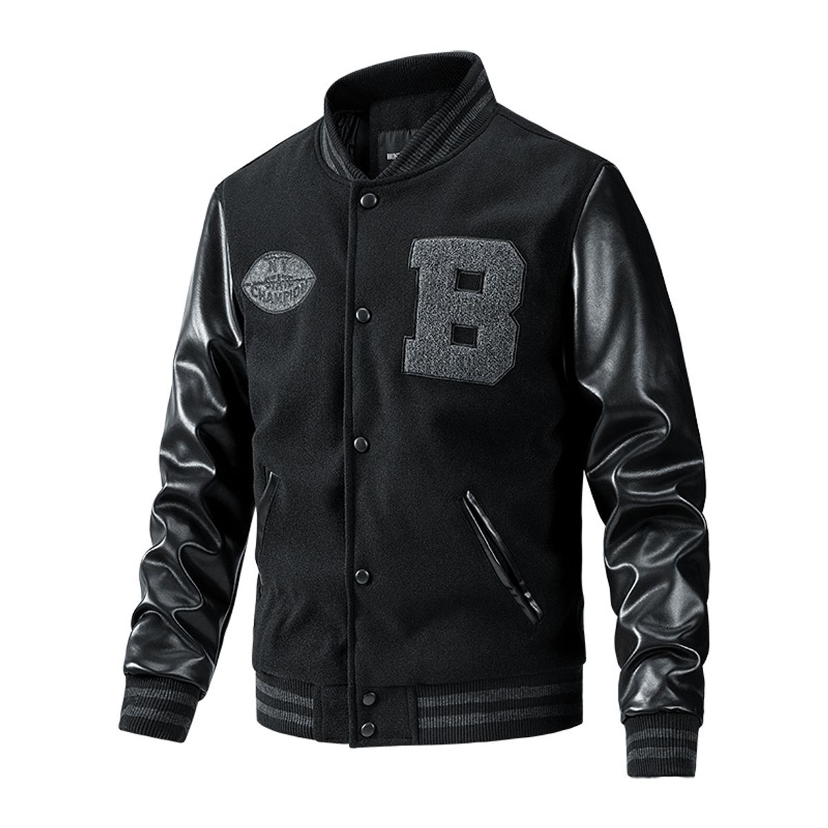 TIOZONEY - Chaqueta Biker Hombre -Negro