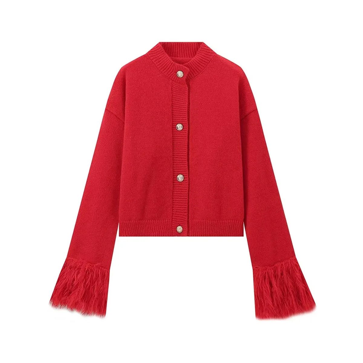 TIOZONEY - Suéter camisa de punto de manga larga