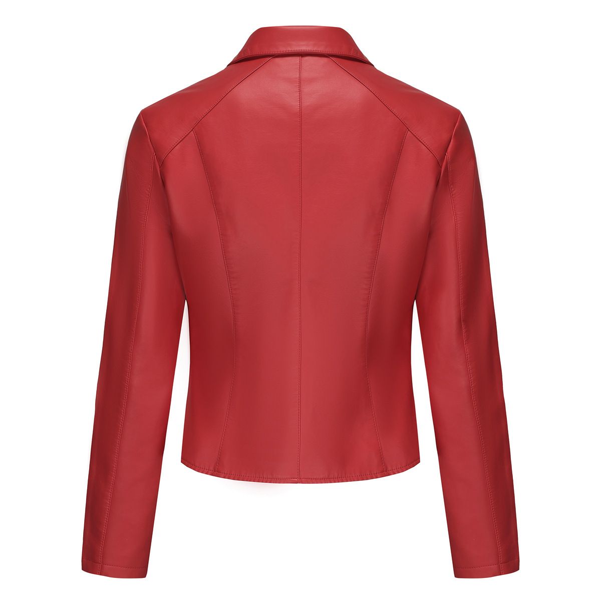 TIOZONEY - Chaqueta de PU con tachuelas para mujer-Rojo
