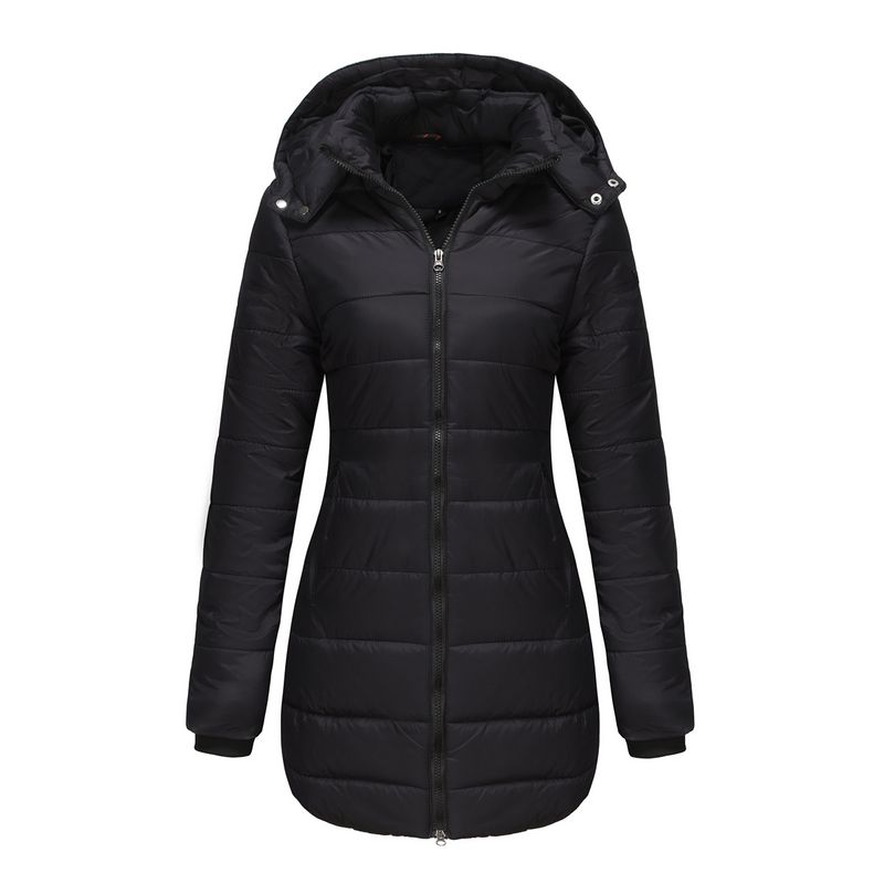 TIOZONEY - Parka Manga Larga Mujer - Negro