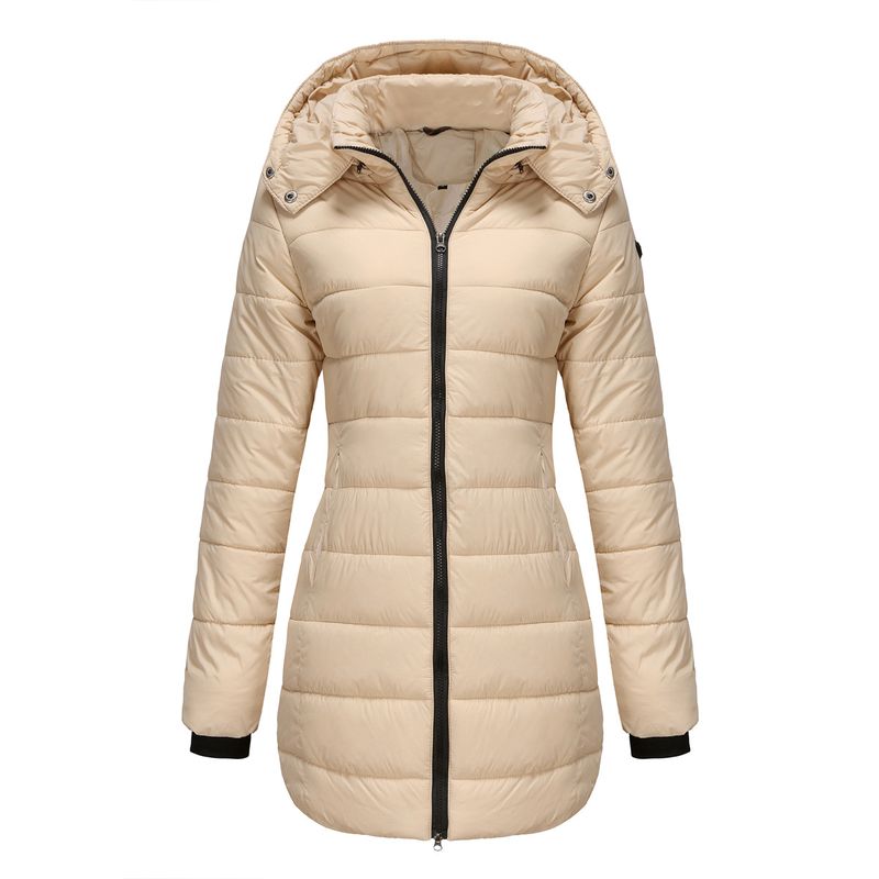 TIOZONEY - Parka Manga Larga Mujer - Beige