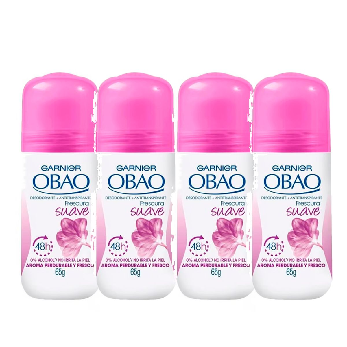 GARNIER - KIT x4 Desodorante Roll on Mujer Obao Frescura Suave