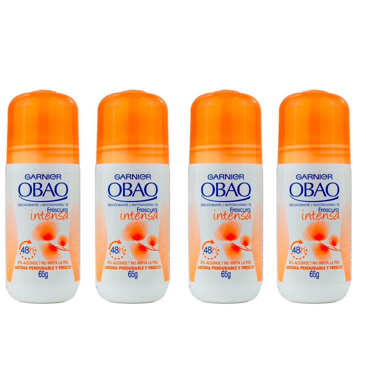 GARNIER - KIT x4 Desodorante Roll on Mujer Obao Frescura Intensa