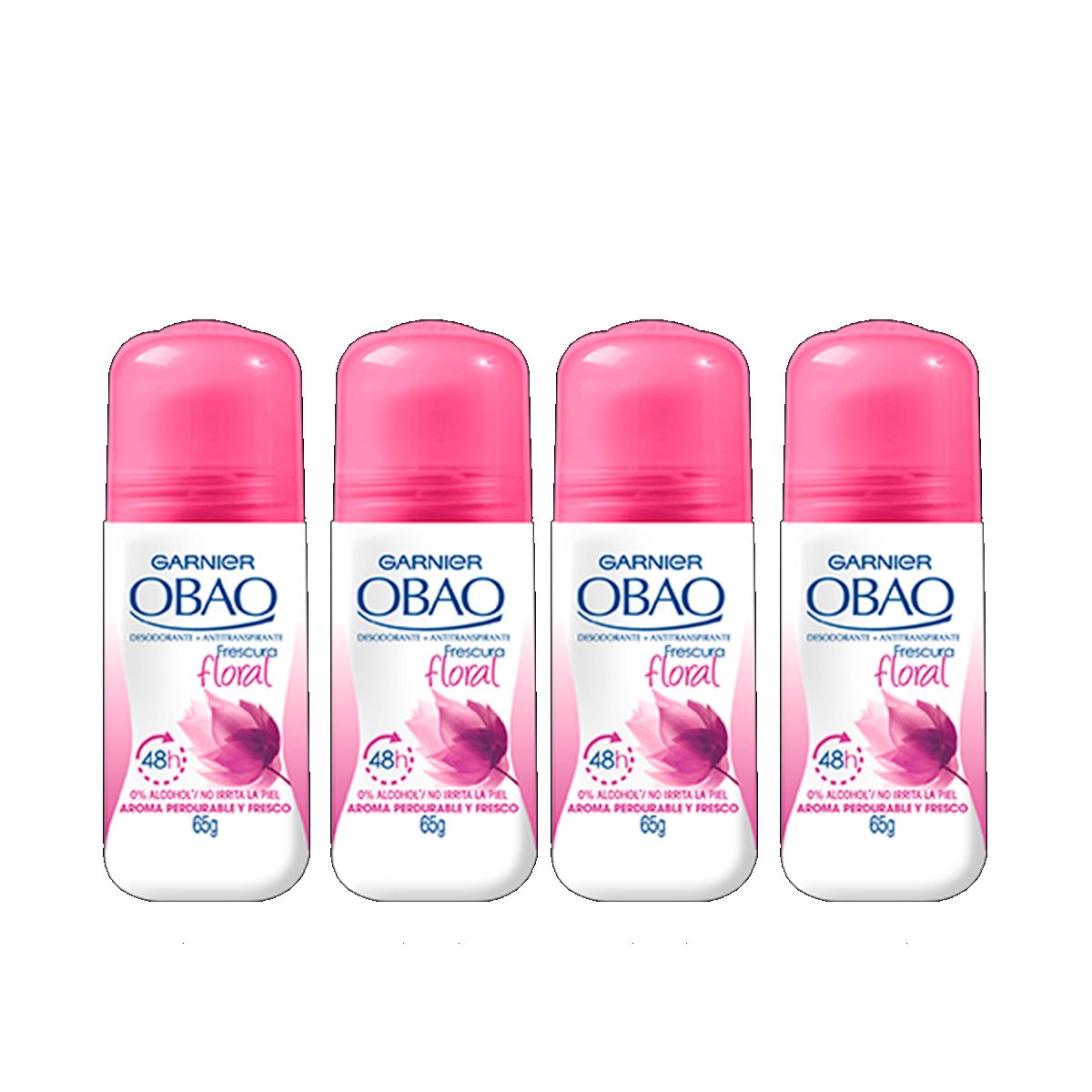 GARNIER - KIT x4 Desodorante roll on mujer obao frescura floral