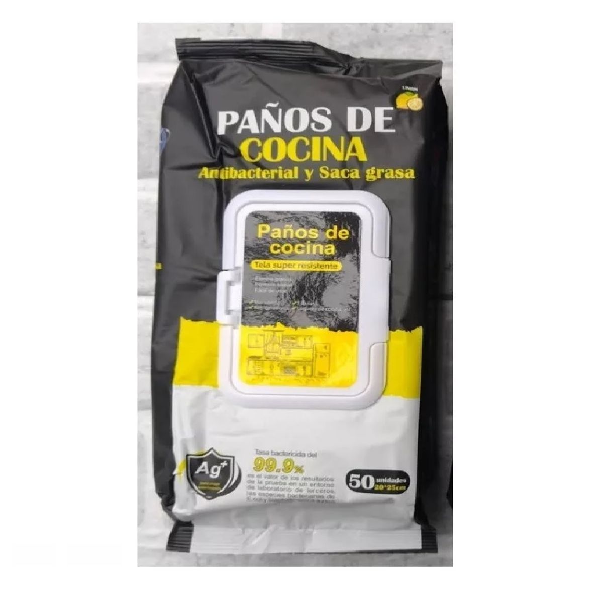 GENERICO - QUITA GRASA DESINFECTA COCINA 50 PAÑITOS SACA GRASA