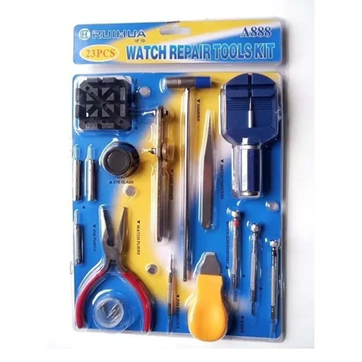 GENERICO - Kit Relojero de 23 Herramientas para Reparar Relojes