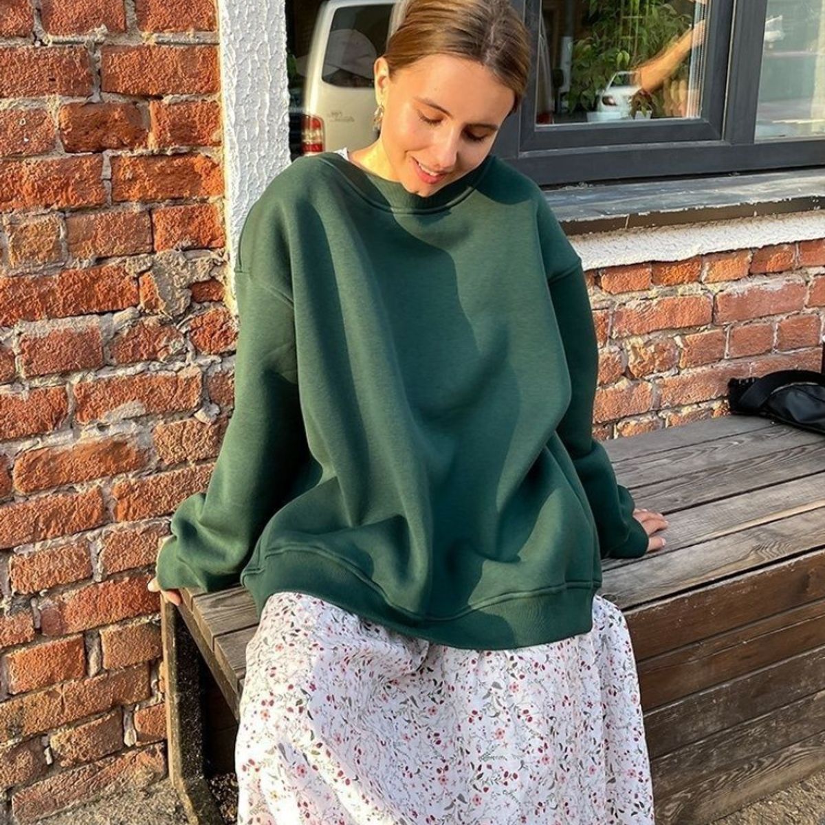 TIOZONEY - Sudadera suelta de cuello redondo para mujer