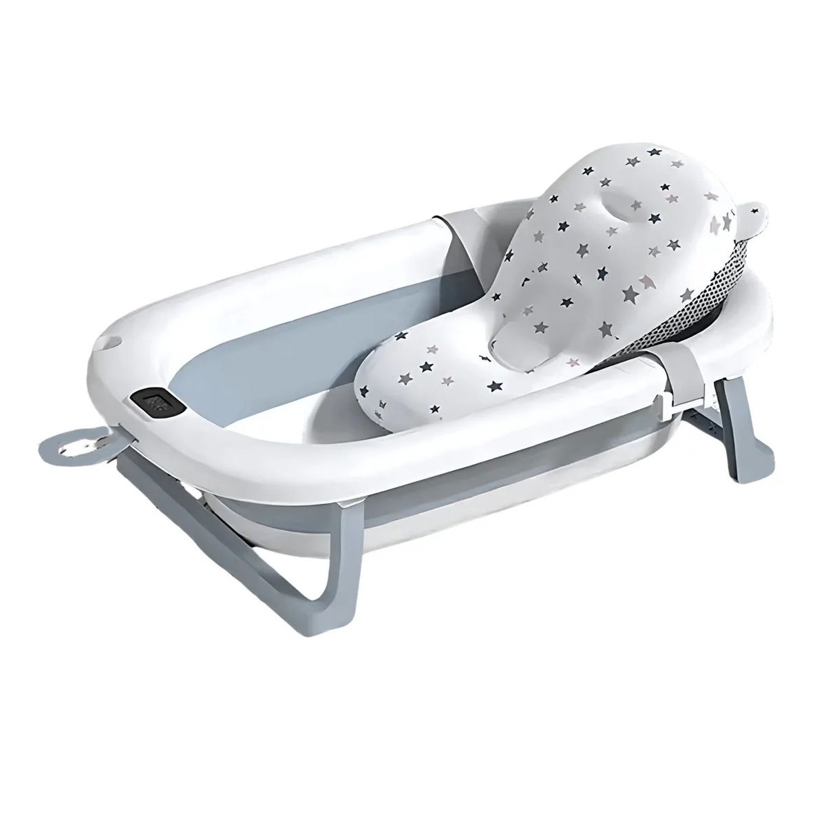 GENERICO - BAÑERA PARA BEBE PLEGABLE CON TERMOMETRO Y COJIN PREMIUM