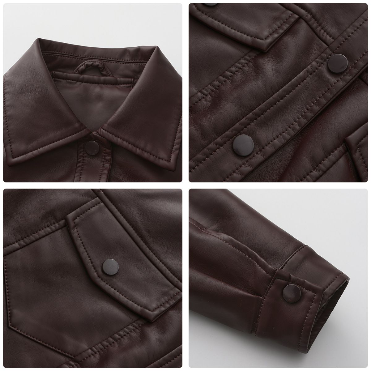 TIOZONEY - Chaqueta de PU holgada para mujer