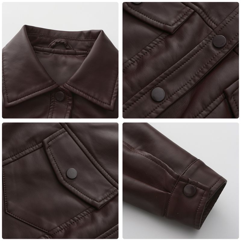 TIOZONEY - Chaqueta de PU holgada para mujer