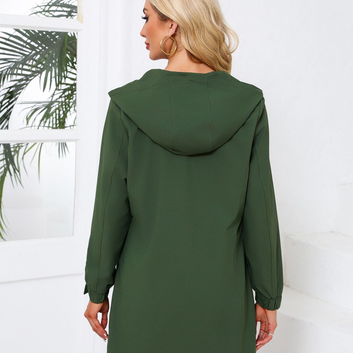 TIOZONEY - Chaqueta con solapa cortaviento- Negro