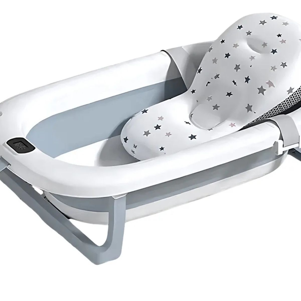GENERICO - BAÑERA PARA BEBE PLEGABLE CON TERMOMETRO Y COJIN PREMIUM
