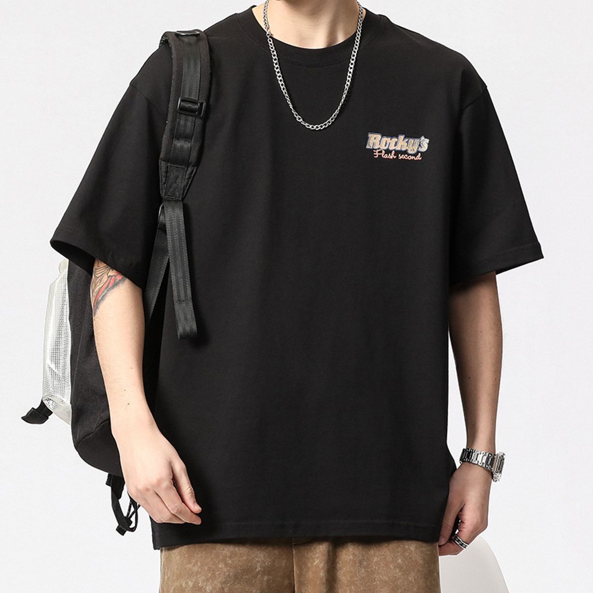 TIOZONEY - Polera Manga Corta Algodón Hombre