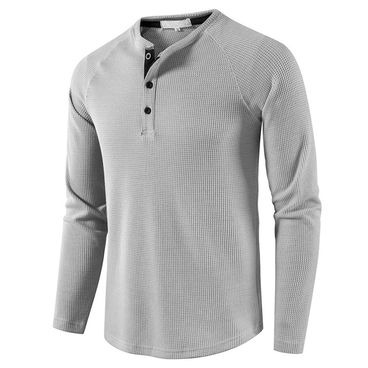 TIOZONEY - Polera Manga Larga Algodón Hombre