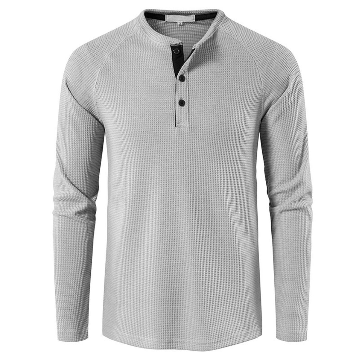 TIOZONEY - Polera Manga Larga Algodón Hombre