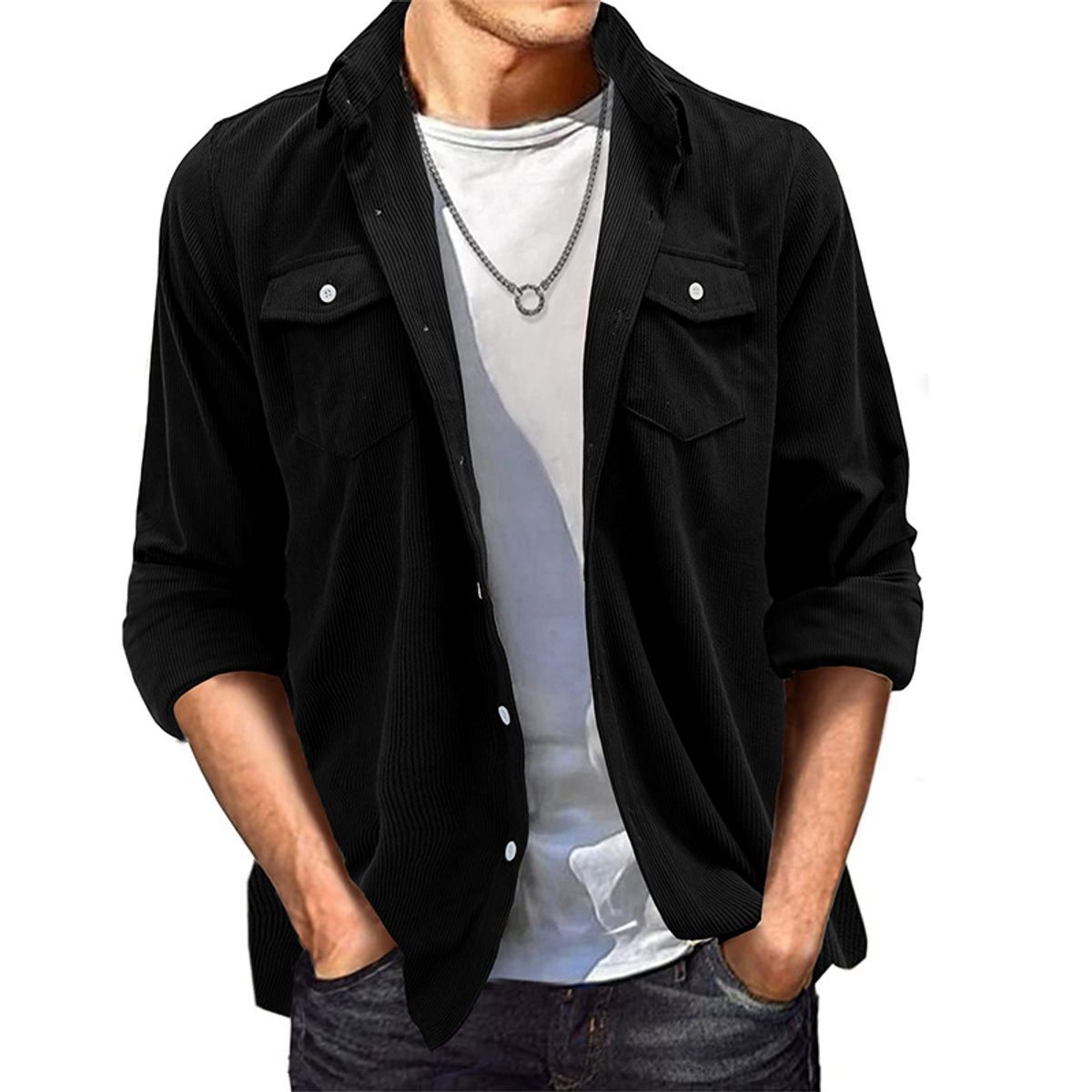 TIOZONEY - Camisa Casual Hombre