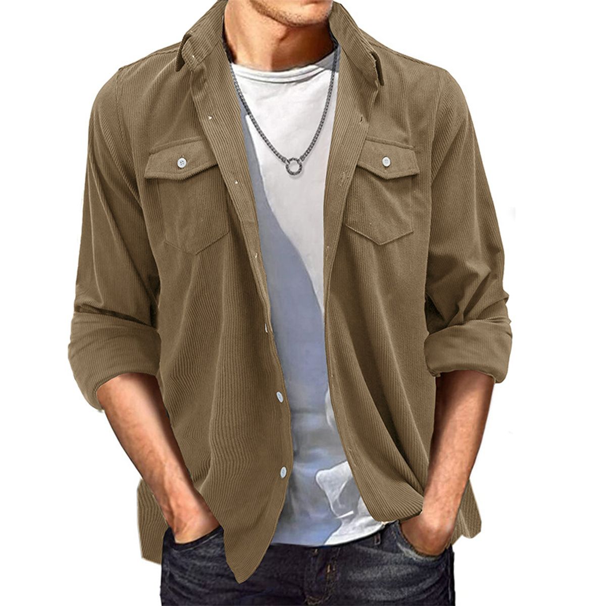 TIOZONEY - Camisa Casual Hombre