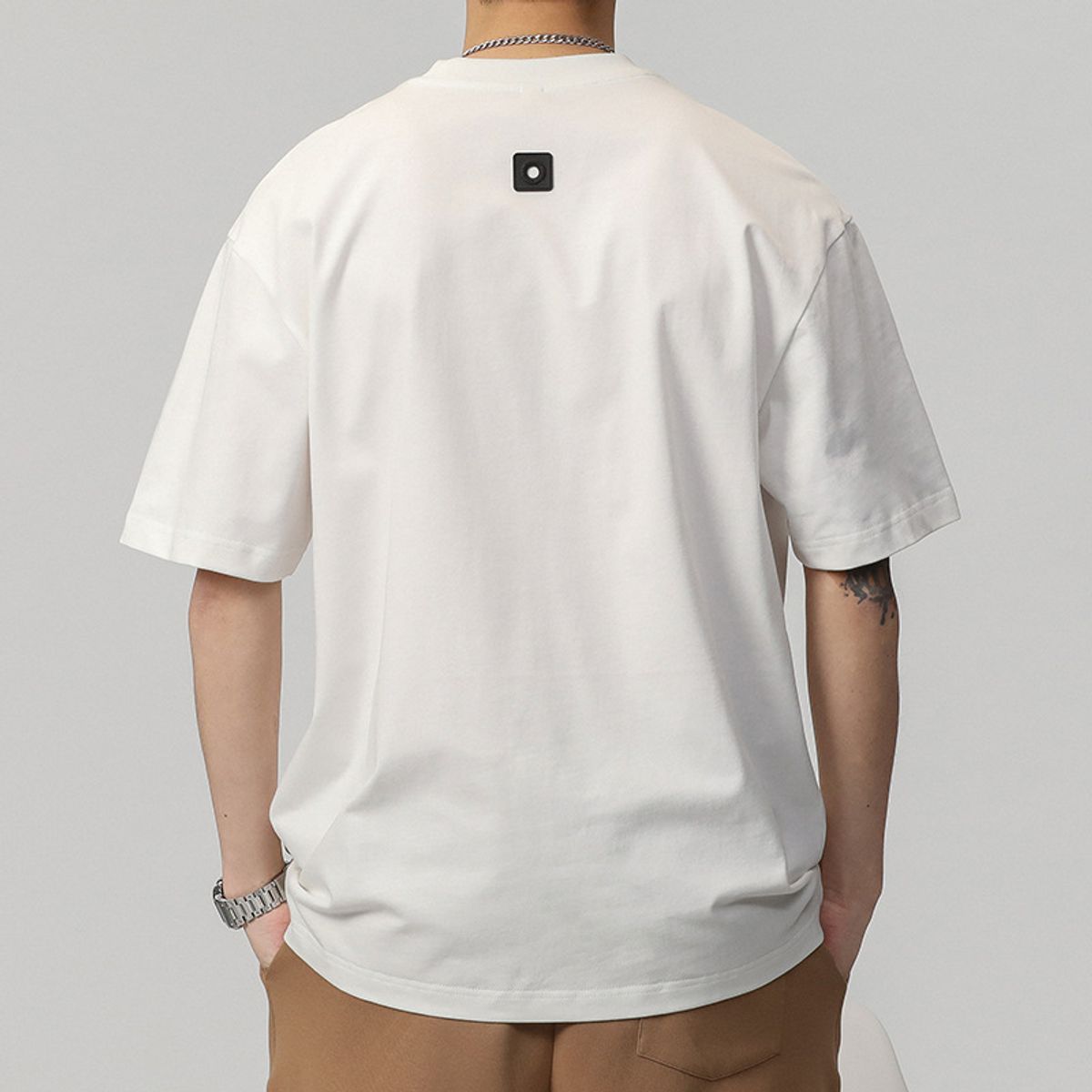 TIOZONEY - Polera Manga Corta 100 Algodón Slim Fit Hombre