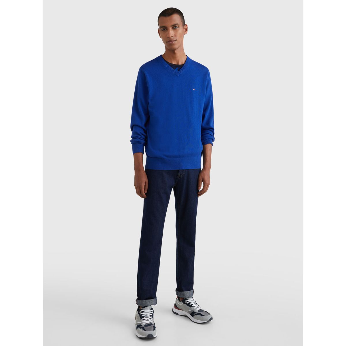 TOMMY HILFIGER - SWEATER PIMA ORG CTN CASHMERE V NECK