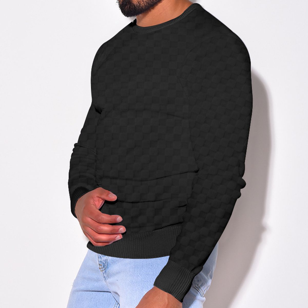 TIOZONEY - Polera Casual Manga Larga Hombre