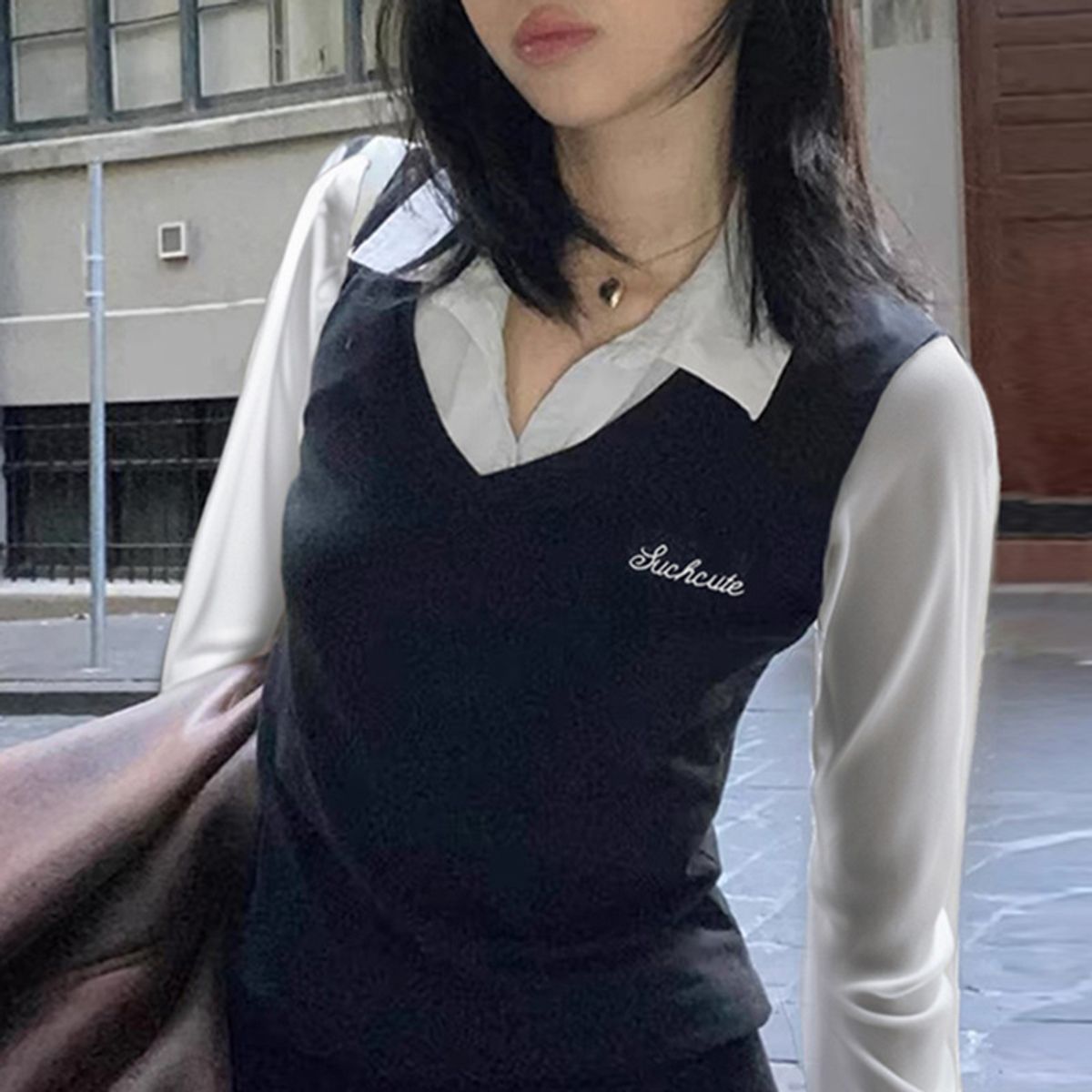 TIOZONEY - Blusa corta para mujeres - Negro