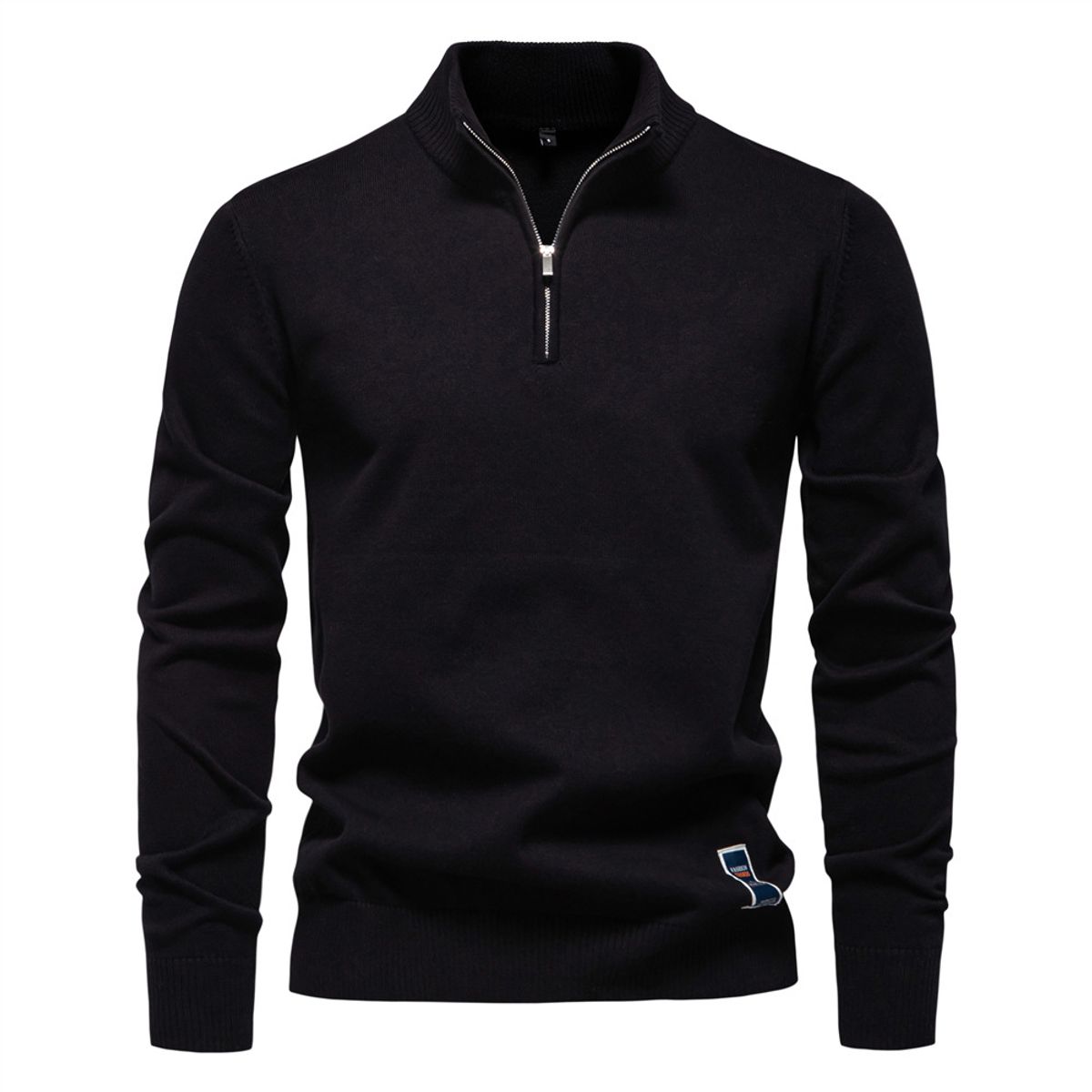 TIOZONEY - Camisa de punto con media cremallera para hombre