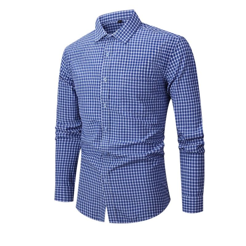 TIOZONEY - Camisa de cuadros elástica