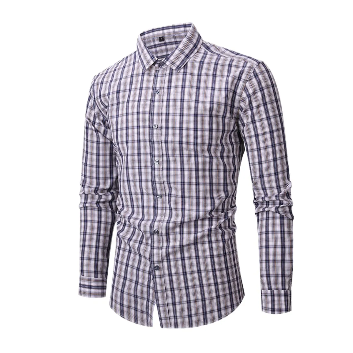 TIOZONEY - Camisa de cuadros elástica