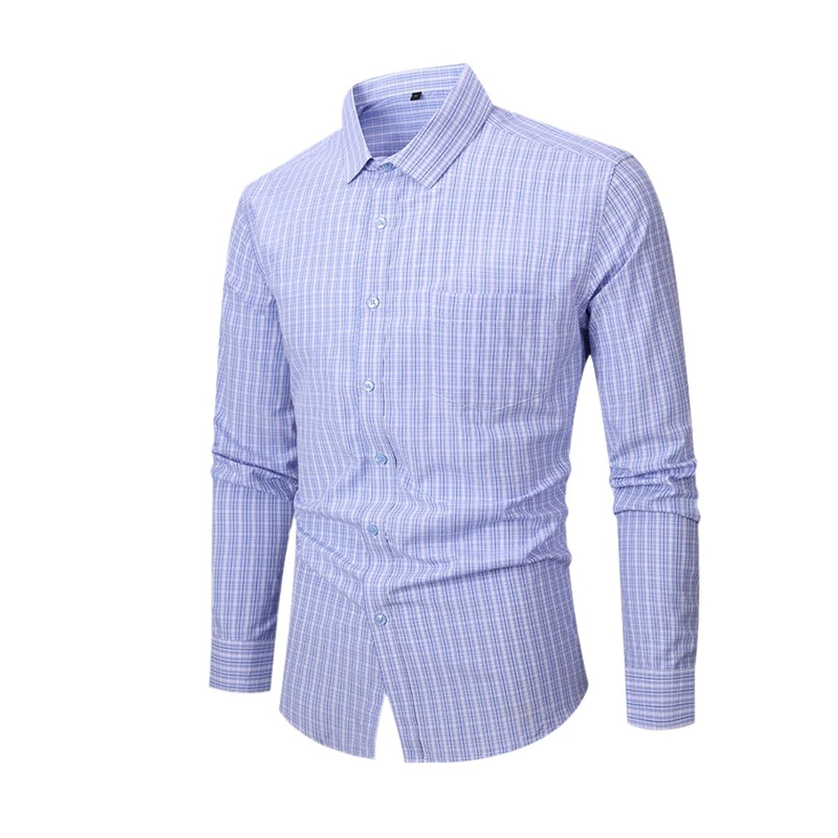 TIOZONEY - Camisa de cuadros elástica