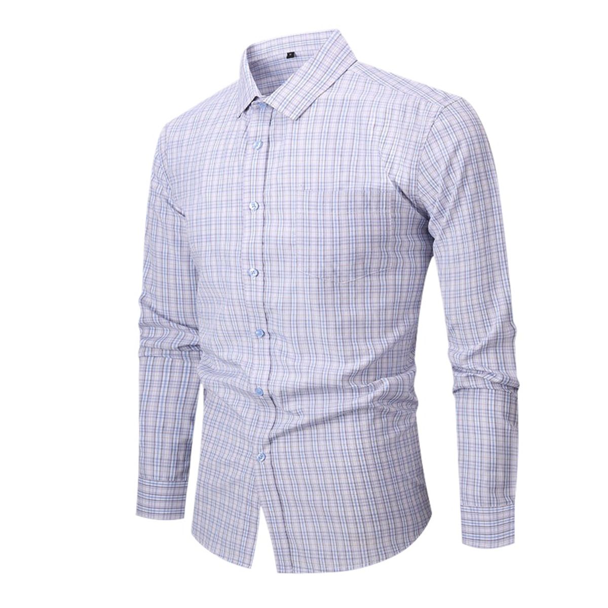 TIOZONEY - Camisa de cuadros elástica