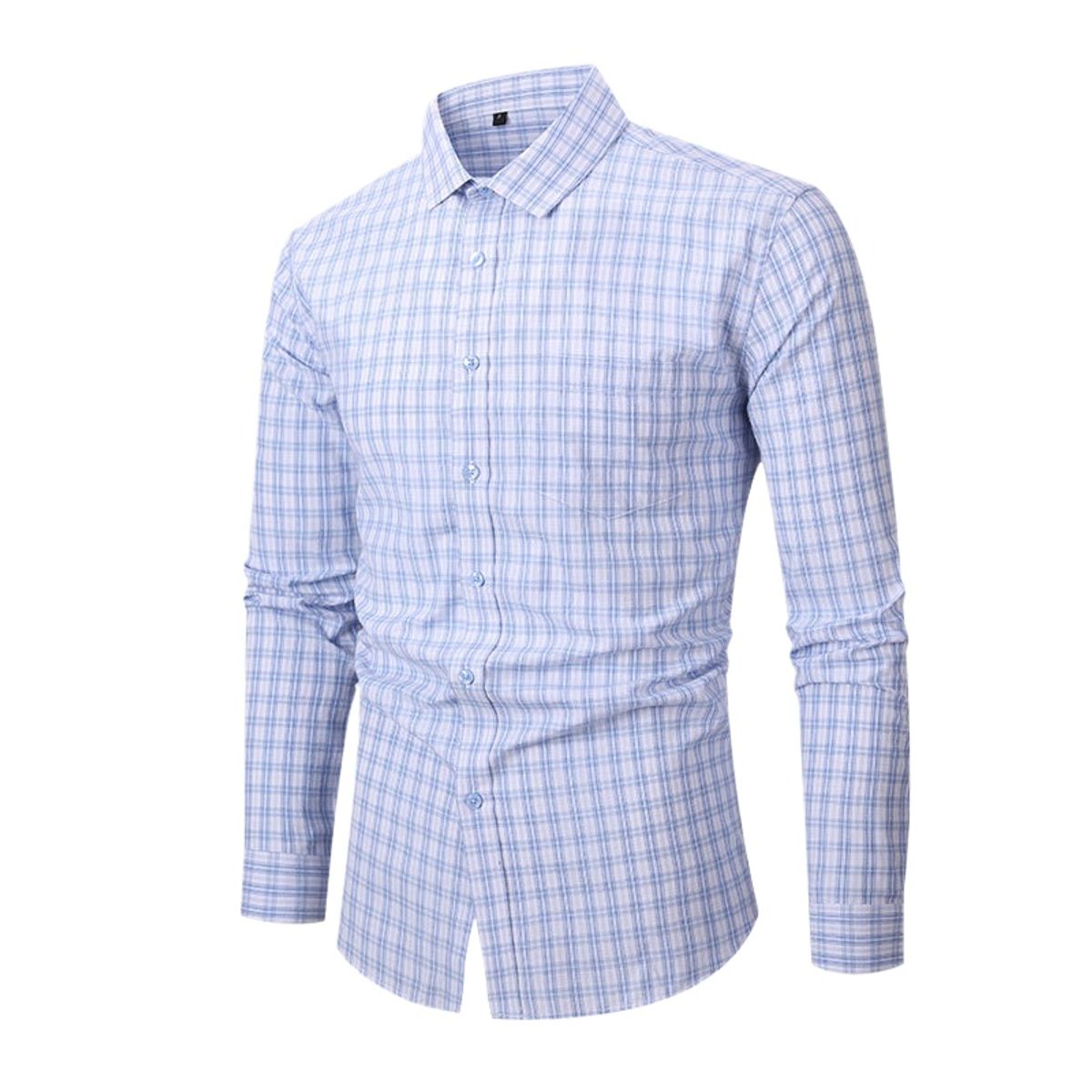 TIOZONEY - Camisa de cuadros elástica