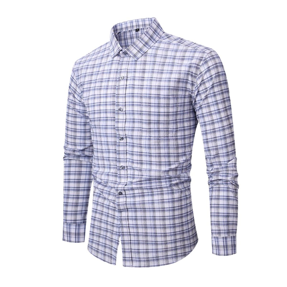 TIOZONEY - Camisa de cuadros elástica