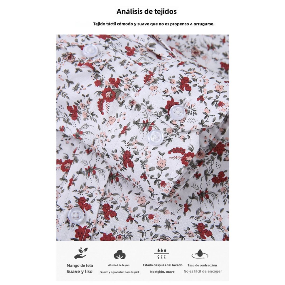 TIOZONEY - Camisa floral de manga larga