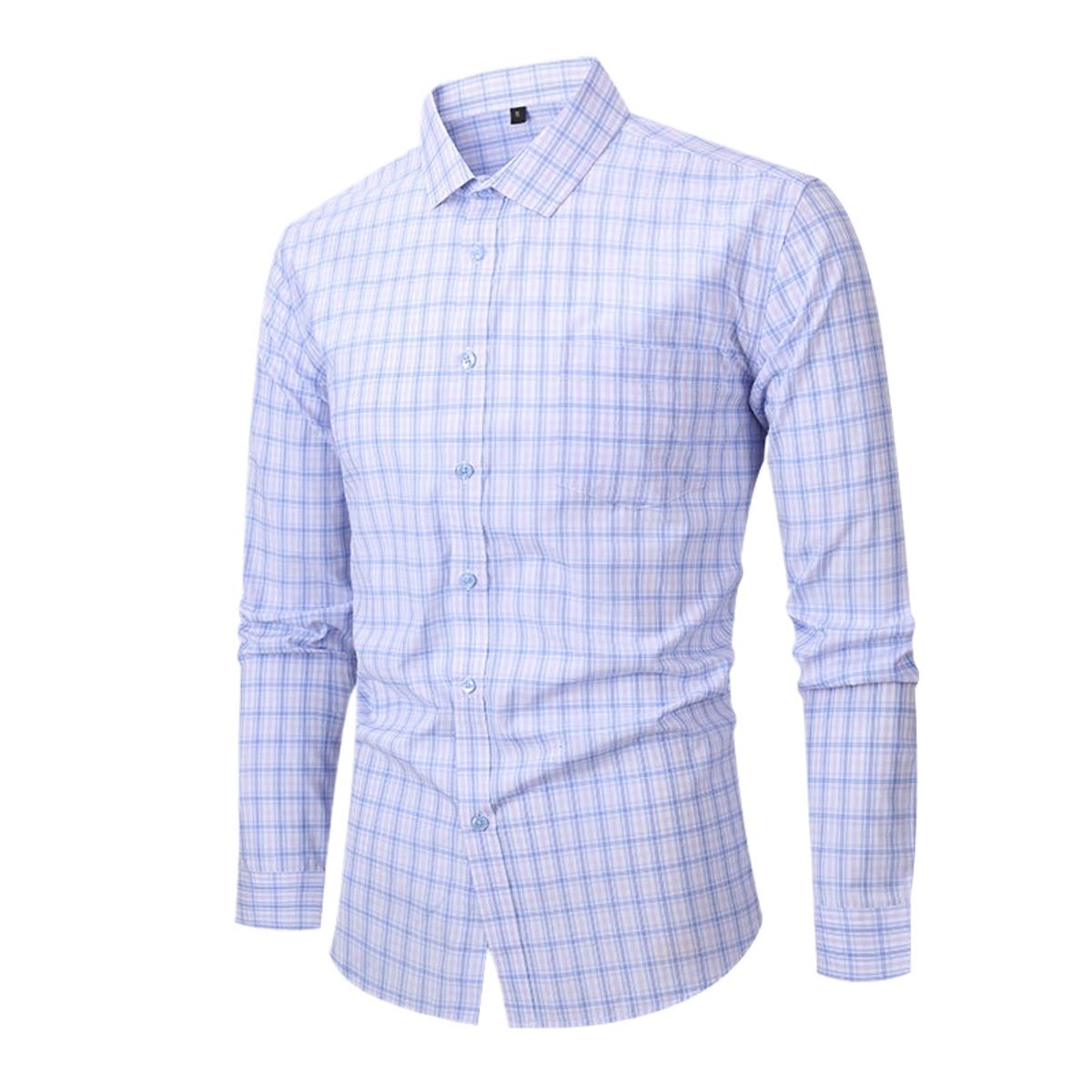 TIOZONEY - Camisa de cuadros elástica