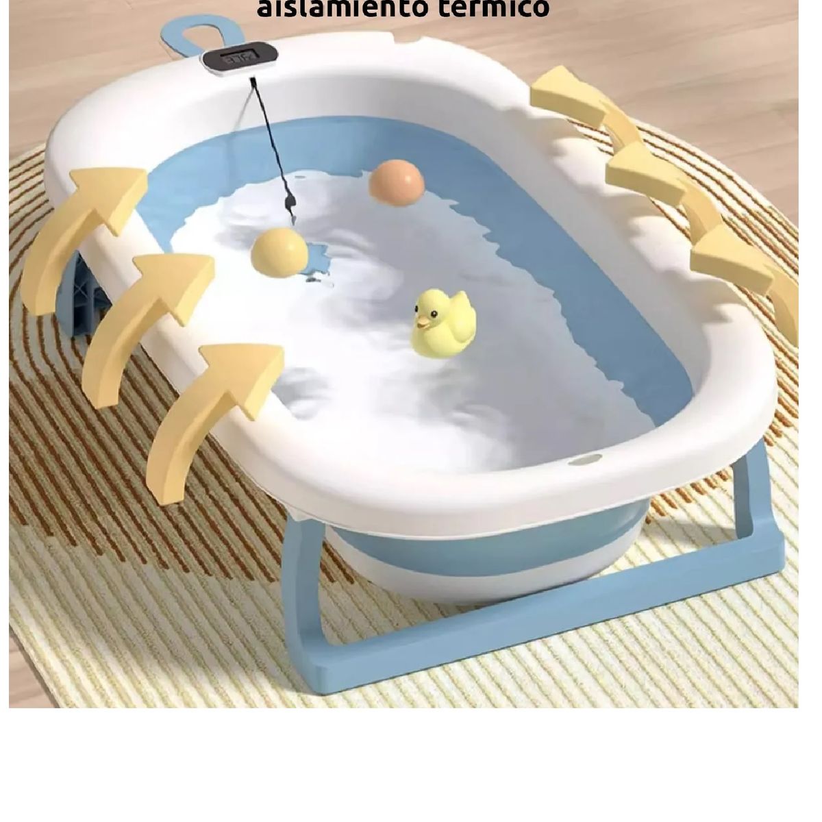 GENERICO - Tina bañera plegable con temperatura mas cojin para bebe