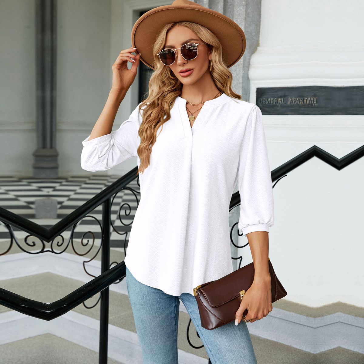 TIOZONEY - Blusa para Mujer Blanco