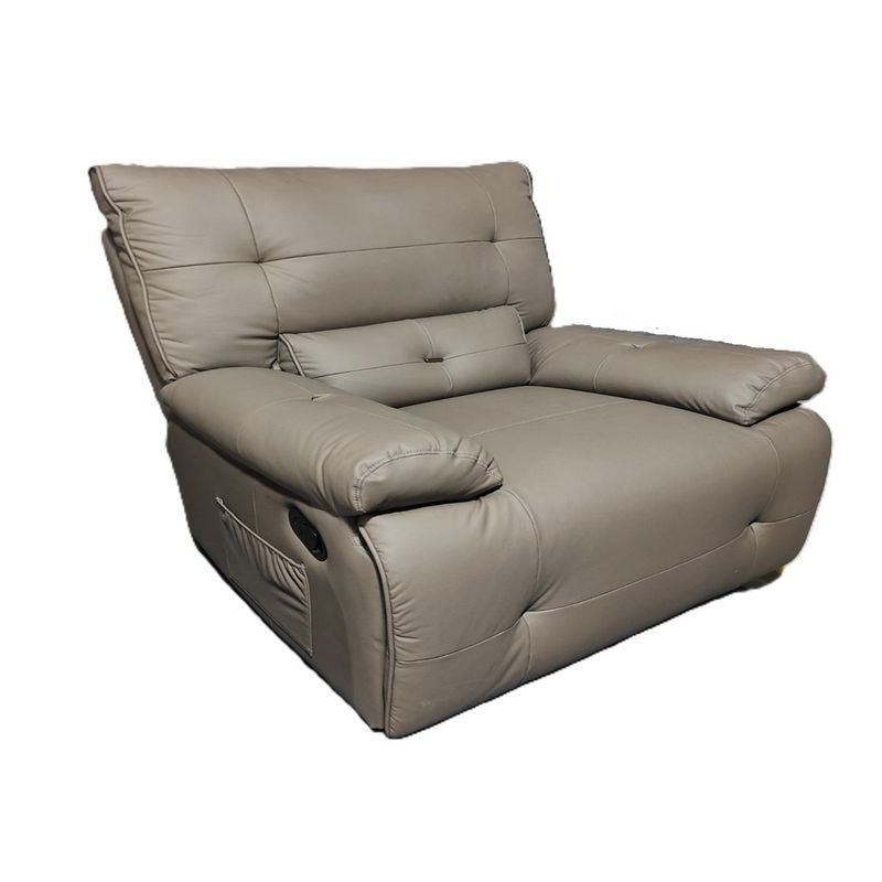 GENERICO - Sillón Reclinable Mecedora Giratorio Eco Cuero Marrón