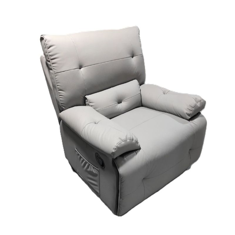 GENERICO - Sillón Reclinable Mecedora Giratorio Eco Cuero Gris