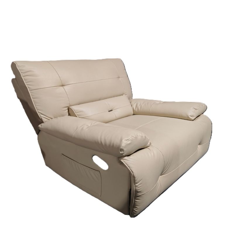 GENERICO - Sillón Reclinable Mecedora Giratorio Eco Cuero Beige