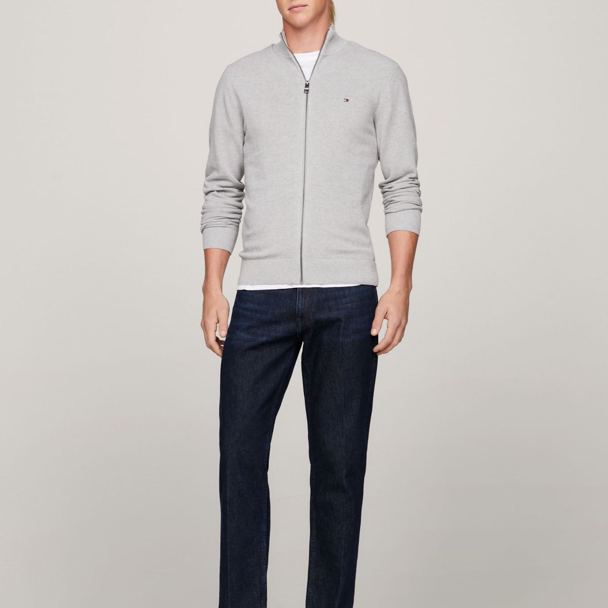 TOMMY HILFIGER - SWEATER CHAIN RIDGE STRUCTURE ZIP THRU