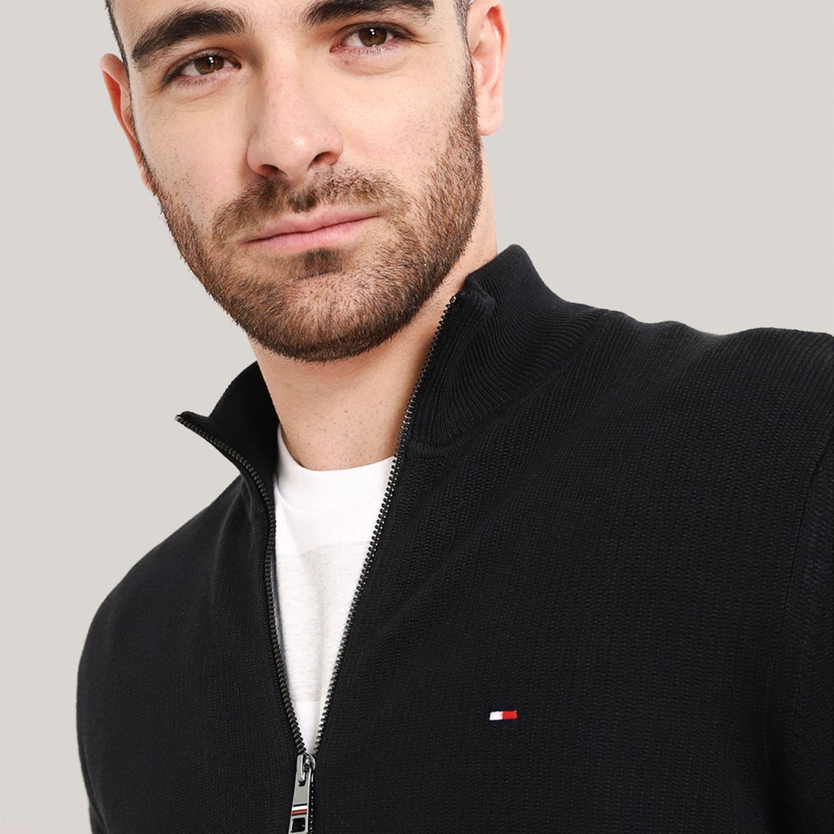 TOMMY HILFIGER - SWEATER CHAIN RIDGE STRUCTURE ZIP THRU