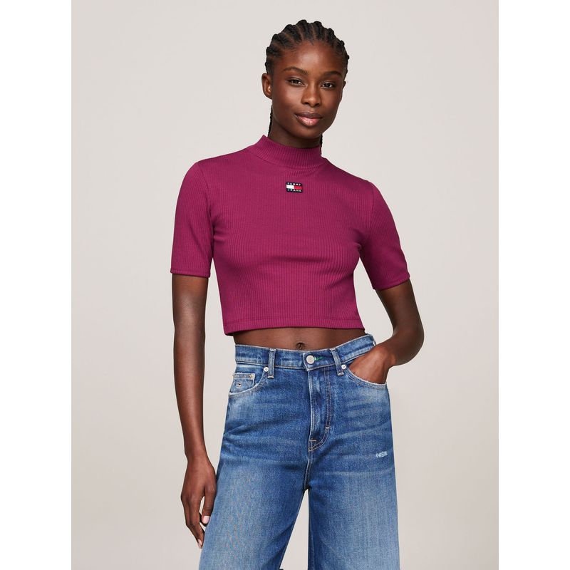 TOMMY HILFIGER - CAMISETA TJW BADGE MOCK NECK TOP SS