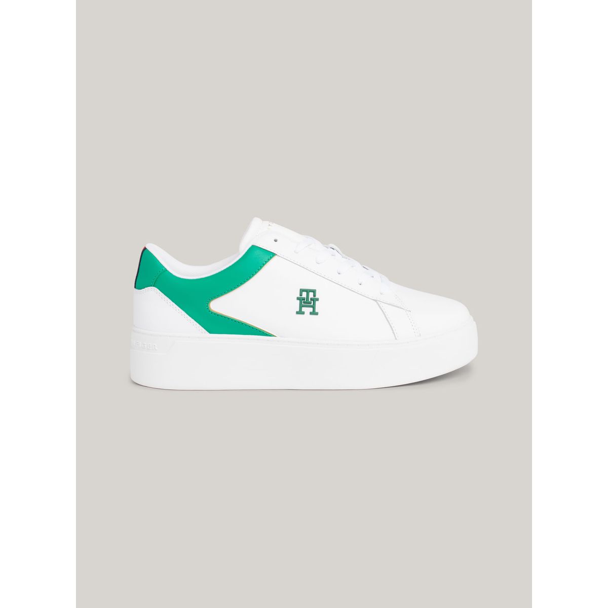 TOMMY HILFIGER - Zapatillas deportivas de cuero con plataforma  TH
