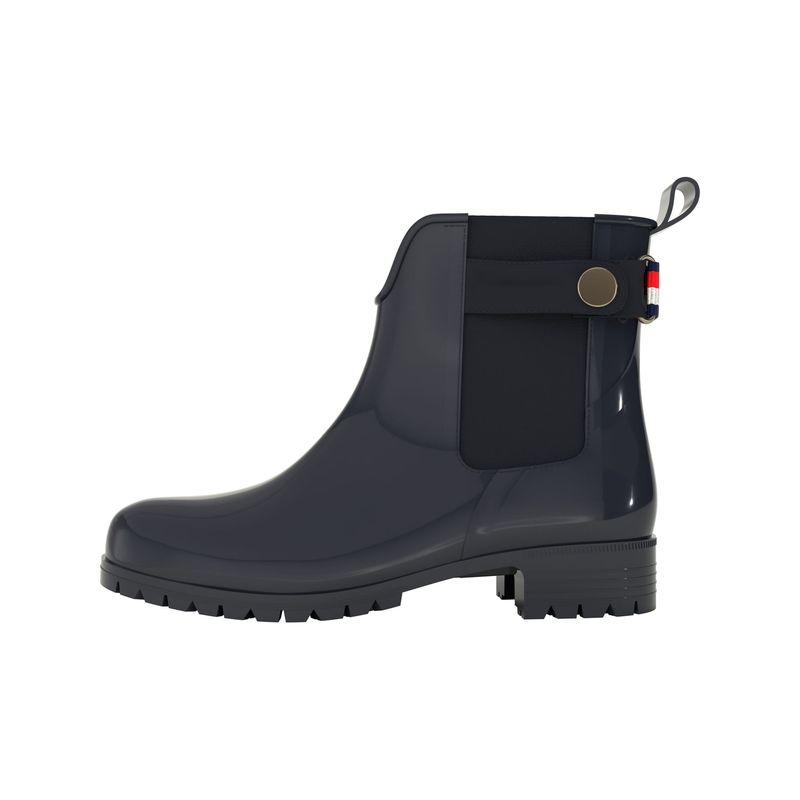 TOMMY HILFIGER - BOTIN ANKLE RAINBOOT WITH METAL DE
