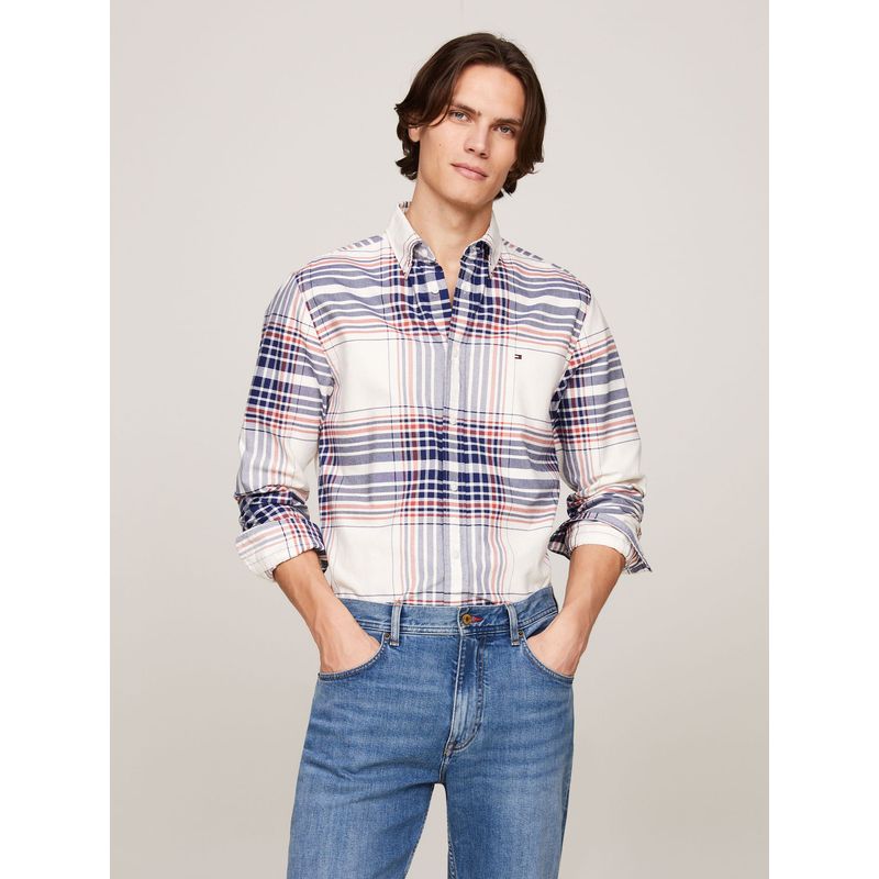 TOMMY HILFIGER - CAMISA XL OXFORD CHECK RF SHIRT