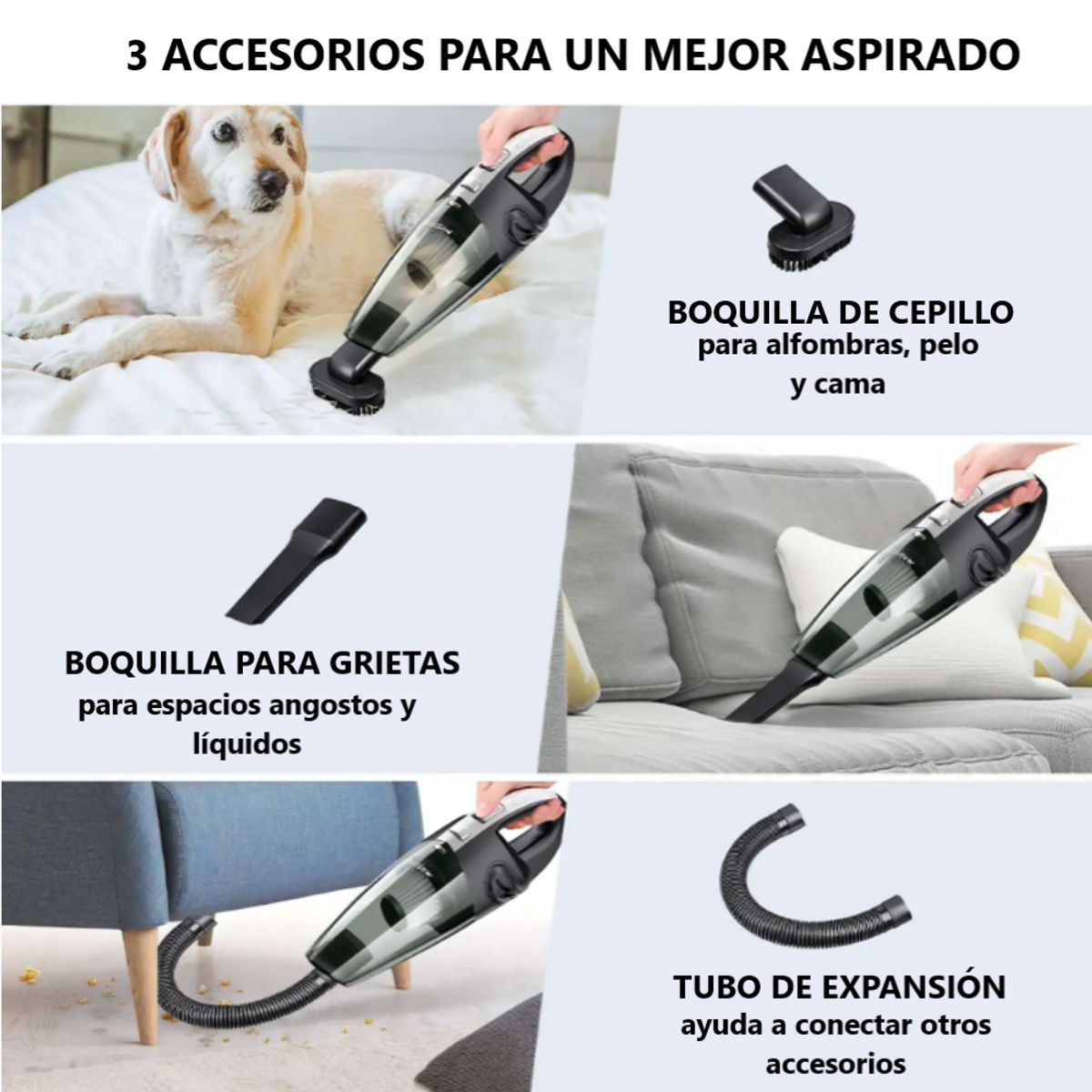 GENERICO - Aspiradora Portátil de mano para Carro Hogar Oficina 120W
