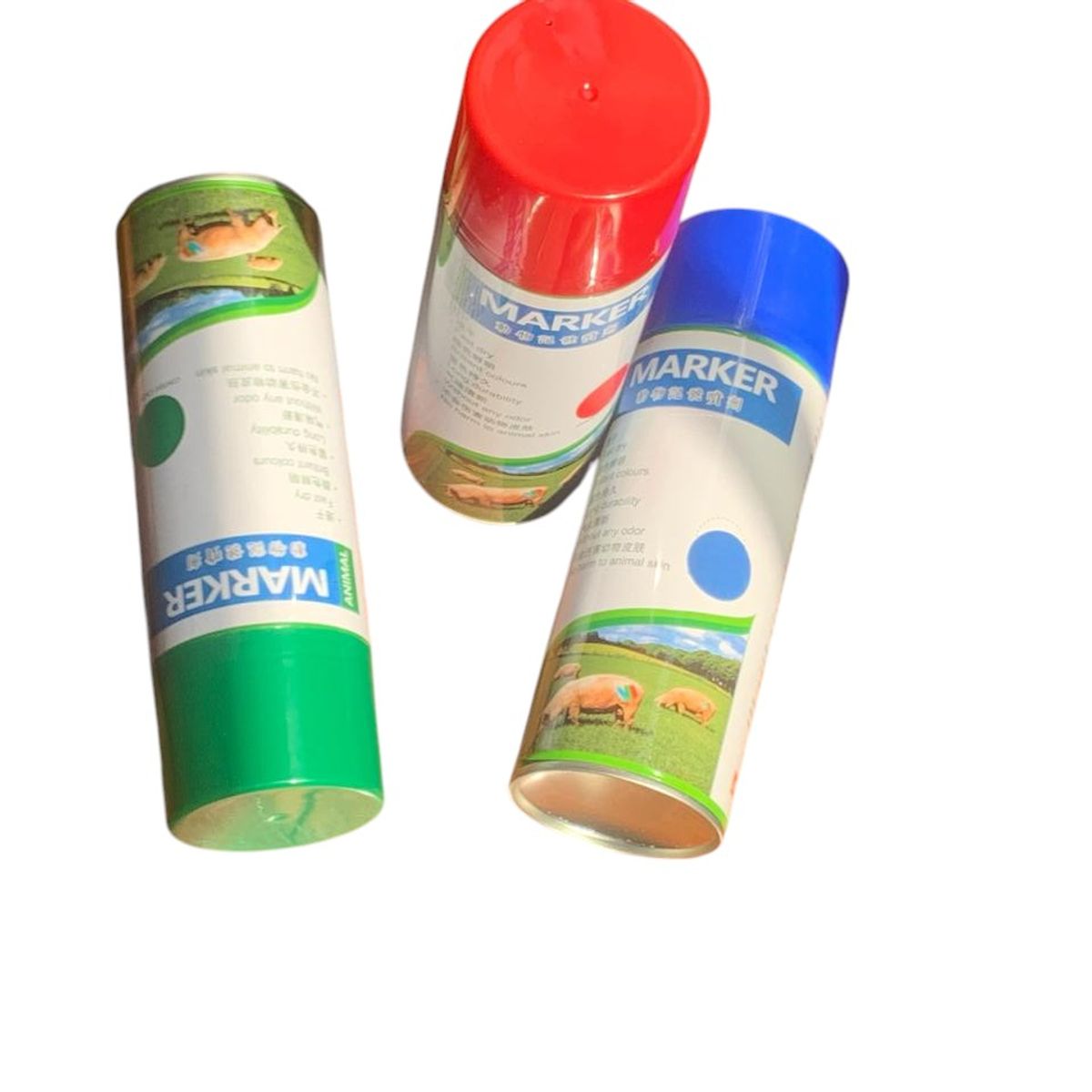 GENERICO - PACK X3 MARCADOR EN SPRAY PARA GANADO CERDOS VACAS OVEJAS 450ML