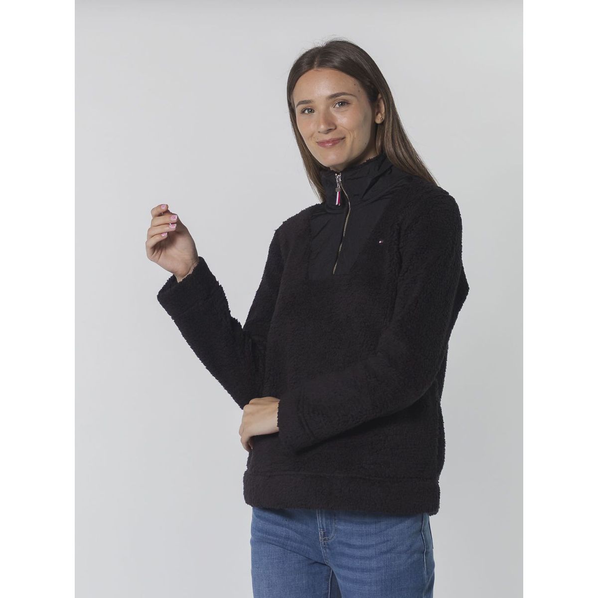 TOMMY HILFIGER - CASACA 1/4 ZIP SLD SHRPA