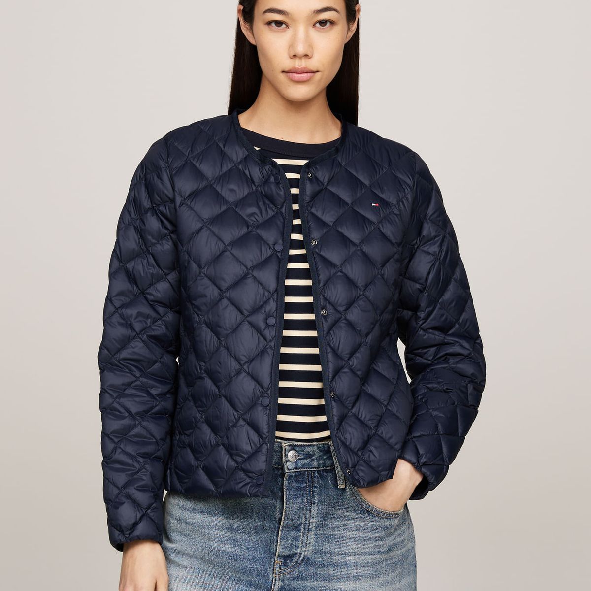 TOMMY HILFIGER - CASACA LW DOWN QUILTED COLLARLESS JKT